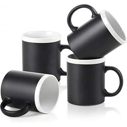 LIFVER 12 Ounce Coffee Mugs, Set of 4