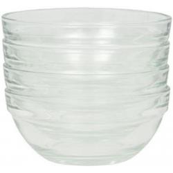 Stackable Serving Cooking Mixing Prep Clear Glass Bowl