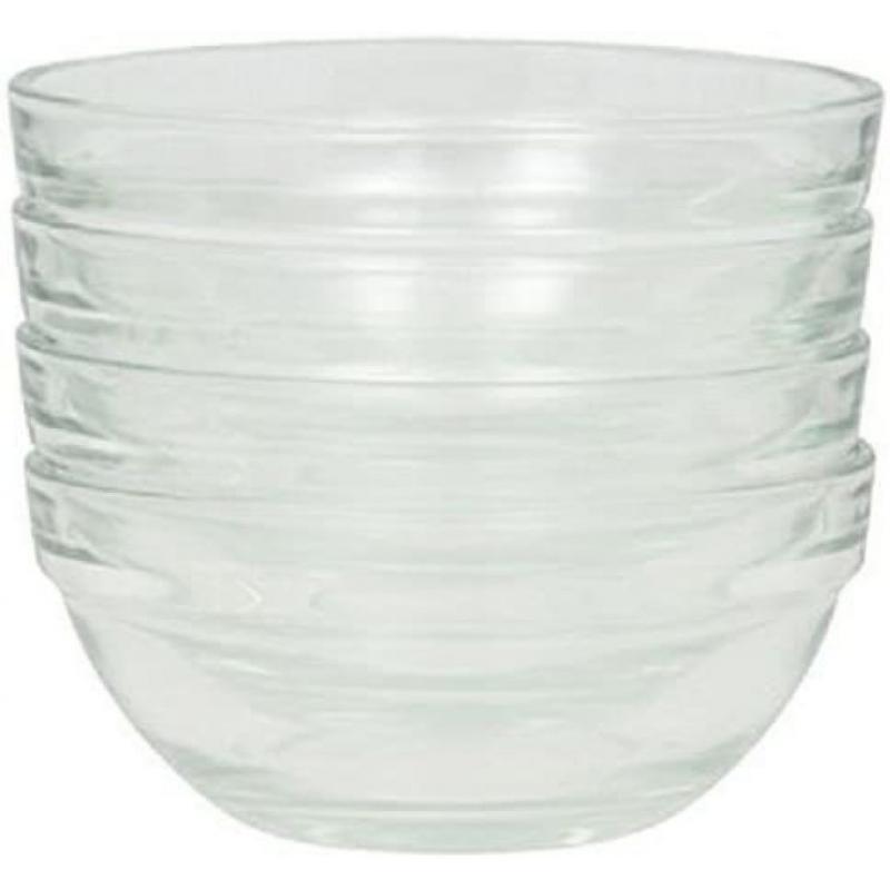 Stackable Serving Cooking Mixing Prep Clear Glass Bowl