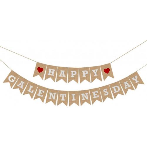 Burlap Heart Banner Galentines