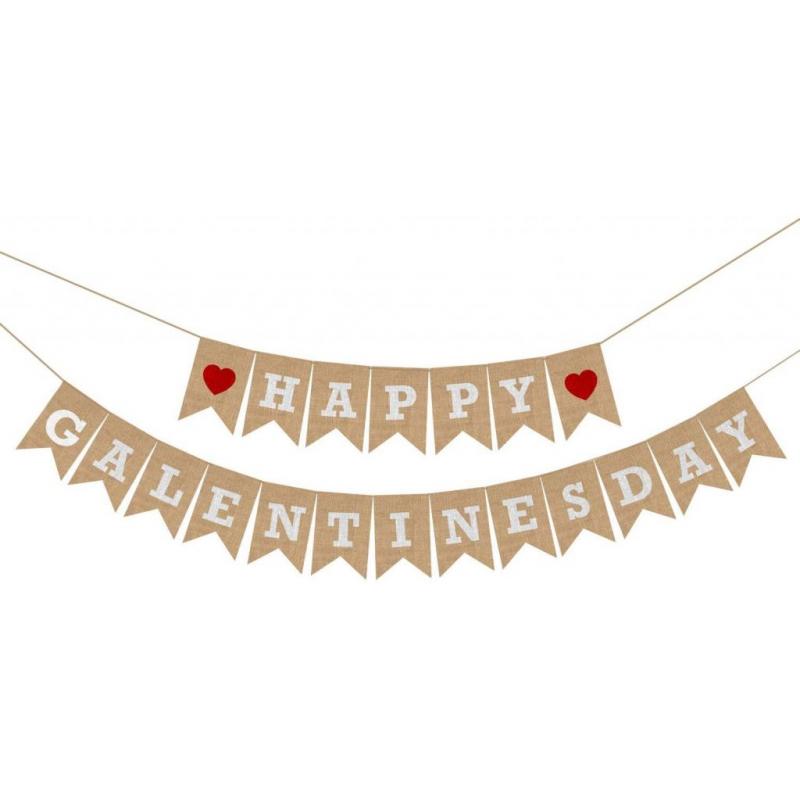 Burlap Heart Banner Galentines