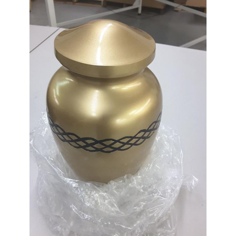 Golden Funeral Urn by Liliane Memorials - Links Gold Model