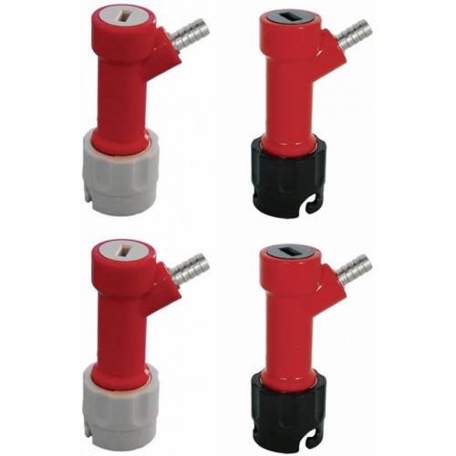 PERA 2 Pair Pin Lock coupler Barb Gas & Liquid Quick Disconnects Set