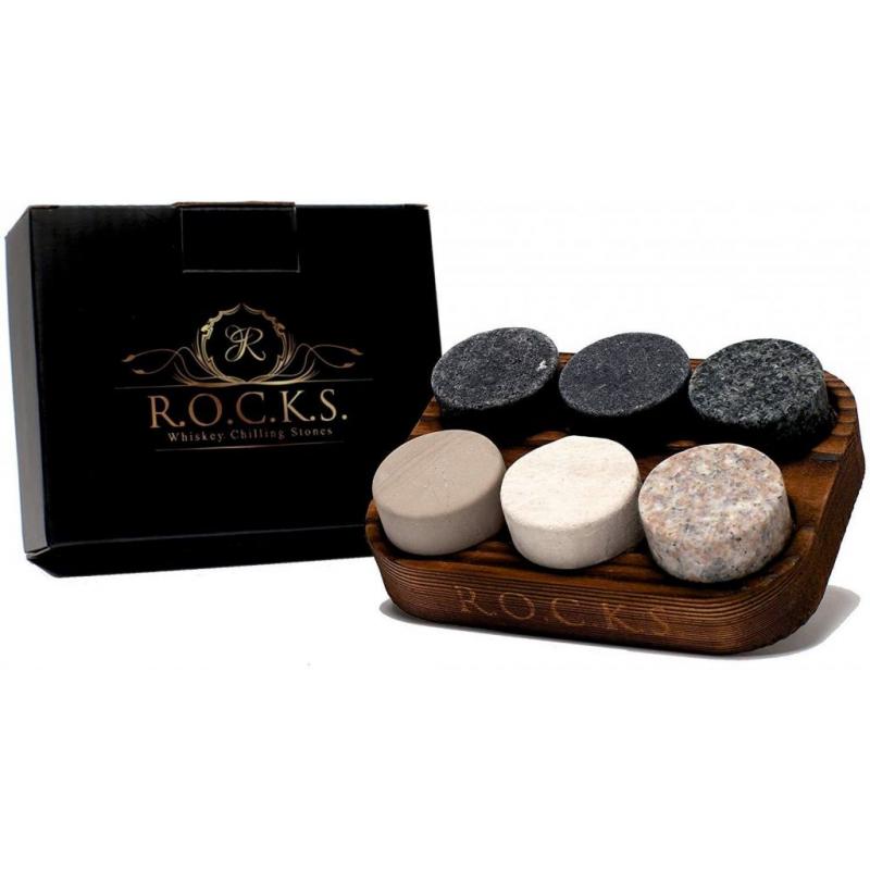 R.O.C.K.S. premium whiskey chilling stones, 6 piece