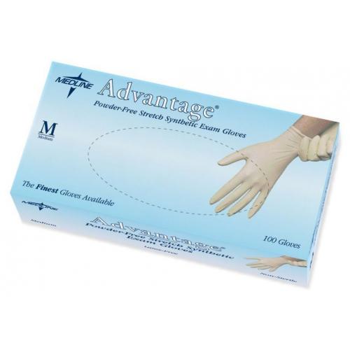 Advantage Powder Free Stretch Synthetic Exam Gloves , Medium, 100 Gloves