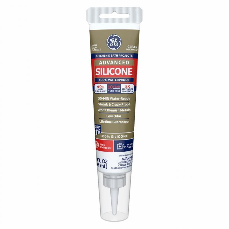 Advanced Silicone 2 Kitchen & Bath Sealant, 2.8oz, Clear