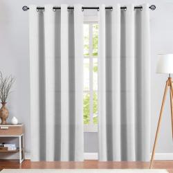 Vangao Room Darkening Curtain 95 Inches, Greyish White