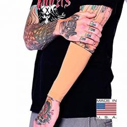 Tat2X Ink Armor Premium Forearm 9 Tattoo Cover Up Sleeve - No Slip Gripper - U.S. Made - Light - XL2X (one Sleeve)