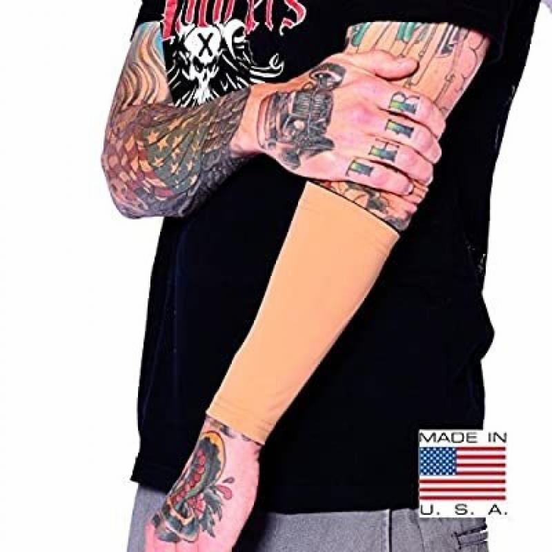 Tat2X Ink Armor Premium Forearm 9 Tattoo Cover Up Sleeve - No Slip Gripper - U.S. Made - Light - XL2X (one Sleeve)