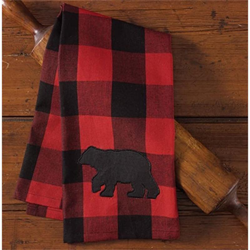 Buffalo Check Bear Decorative Dishtowel