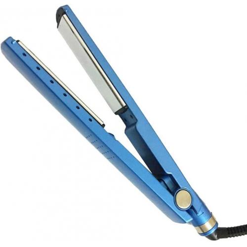 Hair Straightener Nano Titanium Hair Straightener 1,18 Inch Wide Plate Flat Iron Ultra Thin Straightener Temperature Control Splint Household (Blue, Length 29 cm)