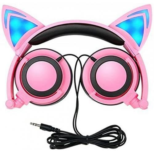 GOGOING Kids Headphones with LED Flash Wired Mode, Foldable Game Headset