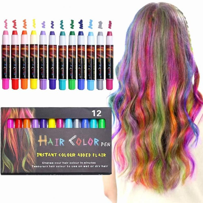 Color Temporary Hair Chalk, Hair Pens Non-toxic Washable Hair Dye