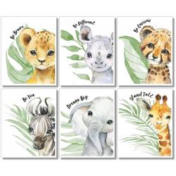 Prints Made Perfect, Baby Safari Animals Wall Prints