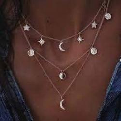 Jovono Star and Moon Necklace