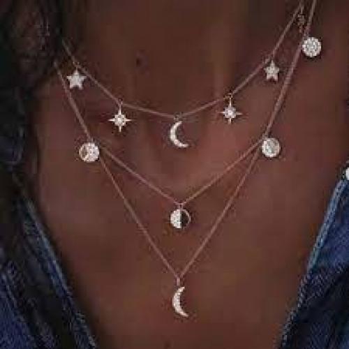 Jovono Star and Moon Necklace