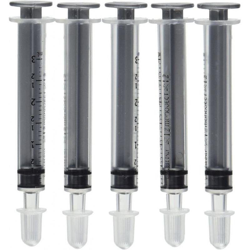 5 Pack 3ML 3CC 6/10 Tsp. Slip Tip Syringes with No Needle