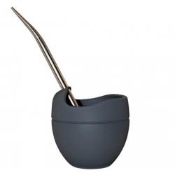 Yerba Mate Silicone Gourd and Bombilla Combo (Cool Gray)