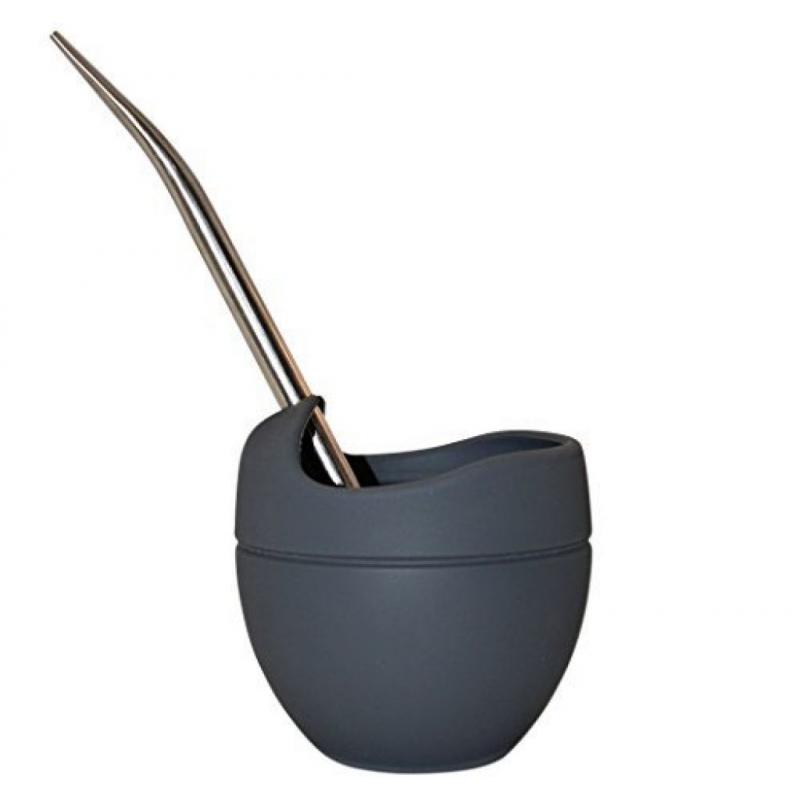 Yerba Mate Silicone Gourd and Bombilla Combo (Cool Gray)