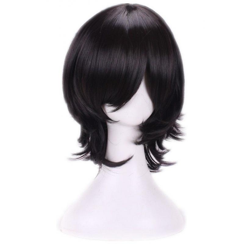 AneShe Short Layered Hair Anime Cosplay Party Wig (Black)