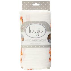 Lulujo Baby Cotton Muslin Swaddle Blanket. My Giraffe.