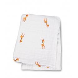 Lulujo Baby Cotton Muslin Swaddle Blanket. My Giraffe.