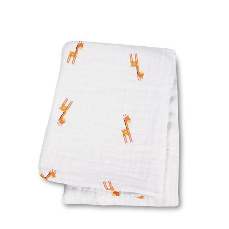 Lulujo Baby Cotton Muslin Swaddle Blanket. My Giraffe.