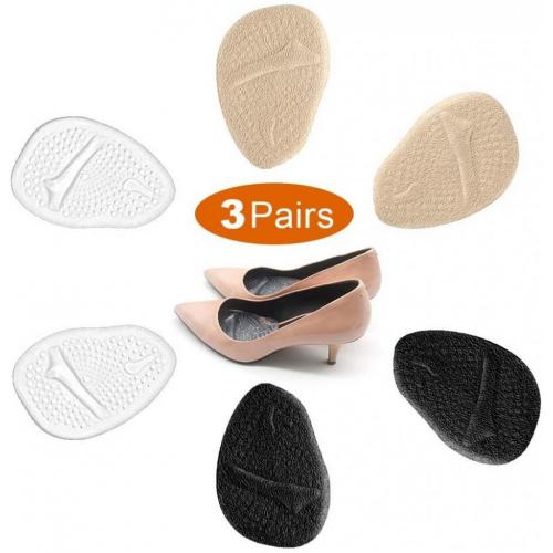 3 Pairs Metatarsal Pads for Women Professional Reusable Silicone Ball of Foot Cushions