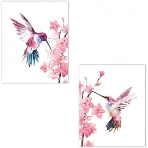 Set of 2 - Hummingbird Wall Art Prints