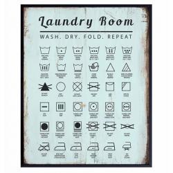 Laundry Room Wood Sign Replica Decorative Poster