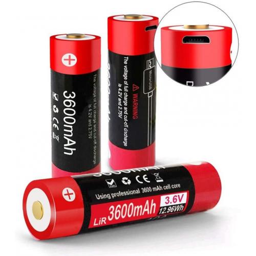 3.7V Flat Top Batteries USB Rechargeable Battery