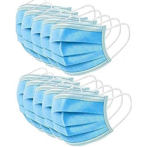 50 units 3 Layer Face Masks, Blue