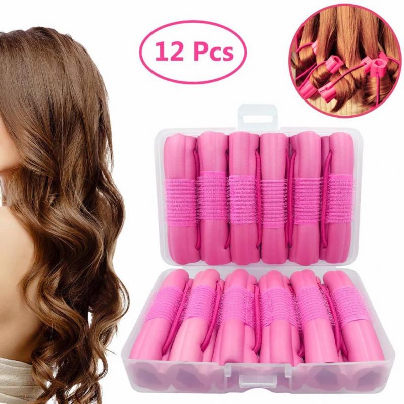 Hair Rollers Curlers, Foam Sponge Hair Curlers -12 Pcs