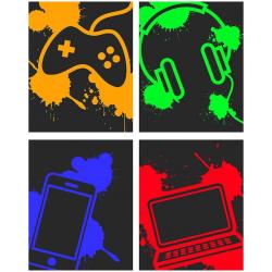 Tech Themed Art Print Room Wall Decoration (Set or Four)