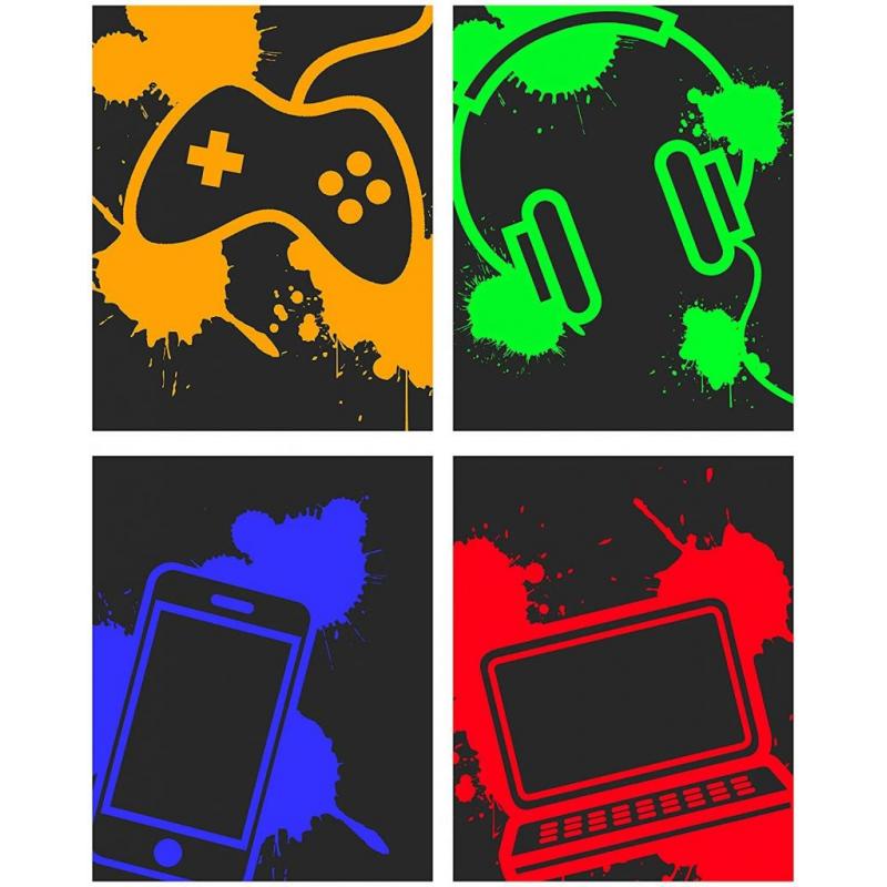 Tech Themed Art Print Room Wall Decoration (Set or Four)