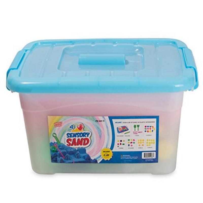 Sensory Sand, 4 Pounds of Beige Sand/54 Plastic Accessories