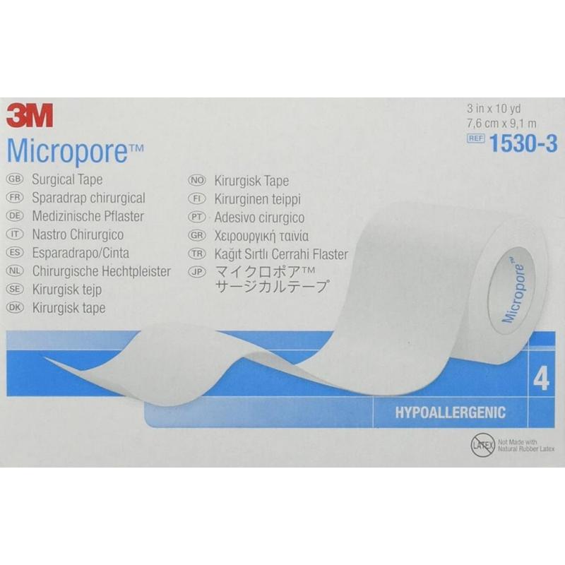Micropore Surgical Tape White 3 Inches X 10 Yards - 4 Rolls