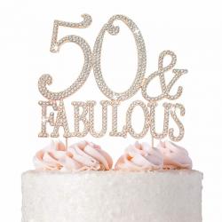 50 Cake Topper - Premium Rose Gold Metal