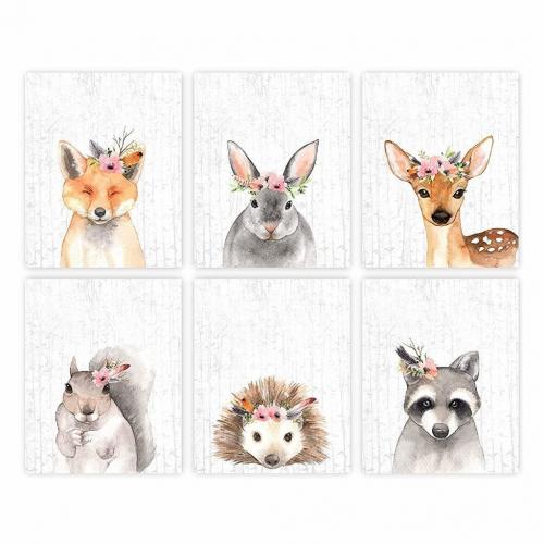 Woodland Animals Nursery Wall Art Prints