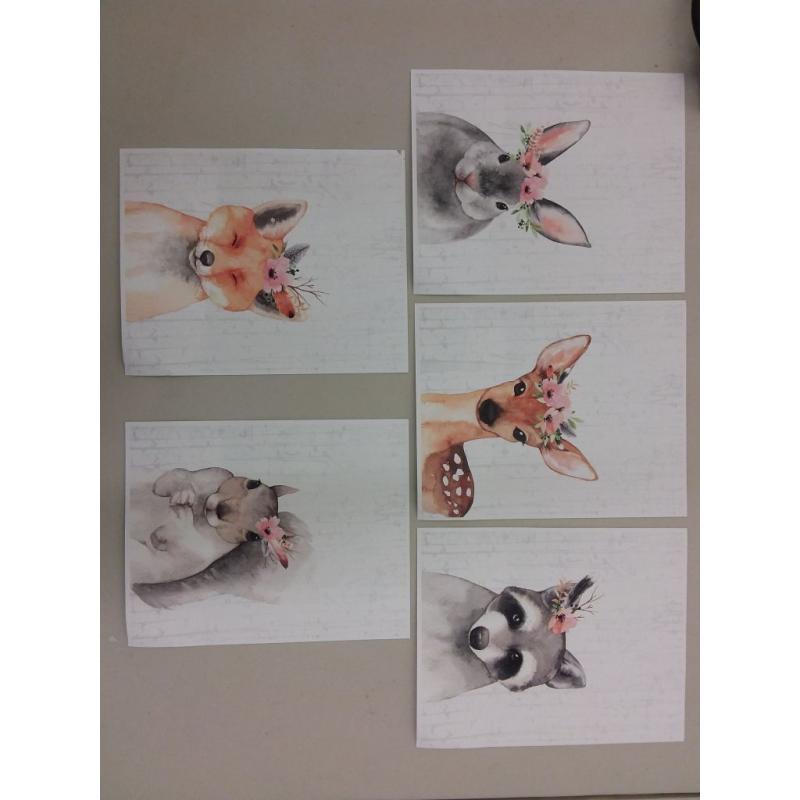 Woodland Animals Nursery Wall Art Prints