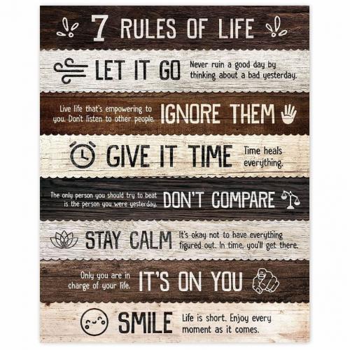 7 Rules of Life Quotes Poster Print
