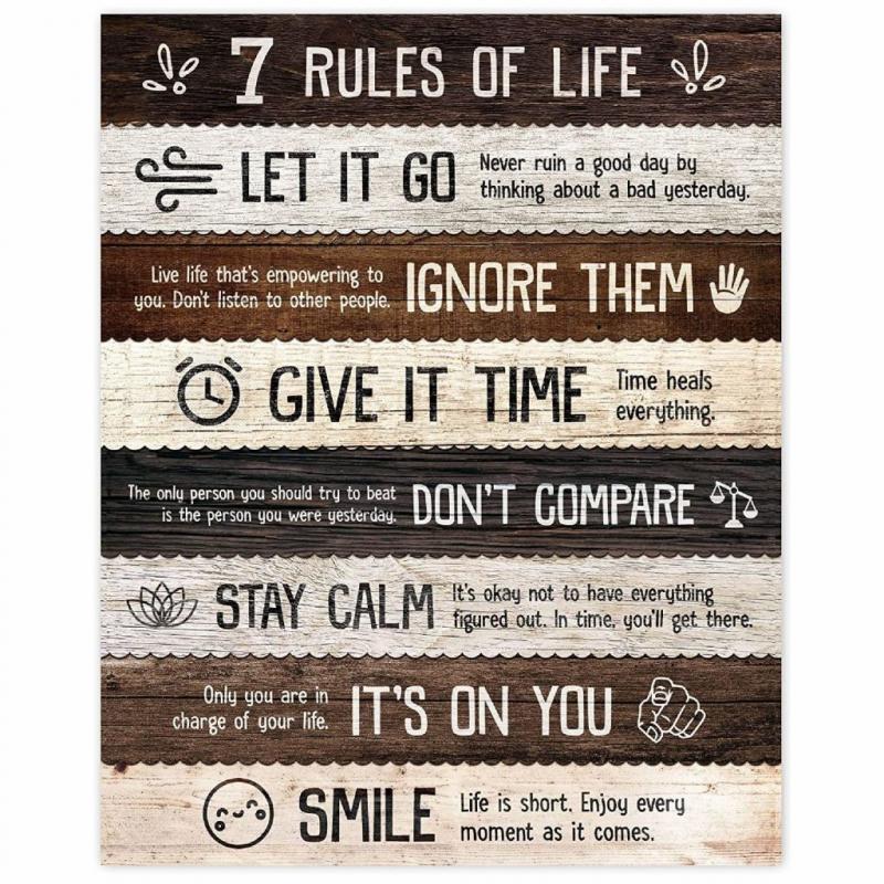 7 Rules of Life Quotes Poster Print
