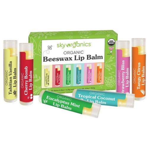 Organic Lip Balm by Sky Organics - 6 Pack