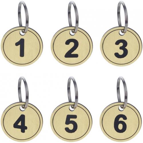 50 Pack ABS Key Tags with Ring, Numbered ID Tags