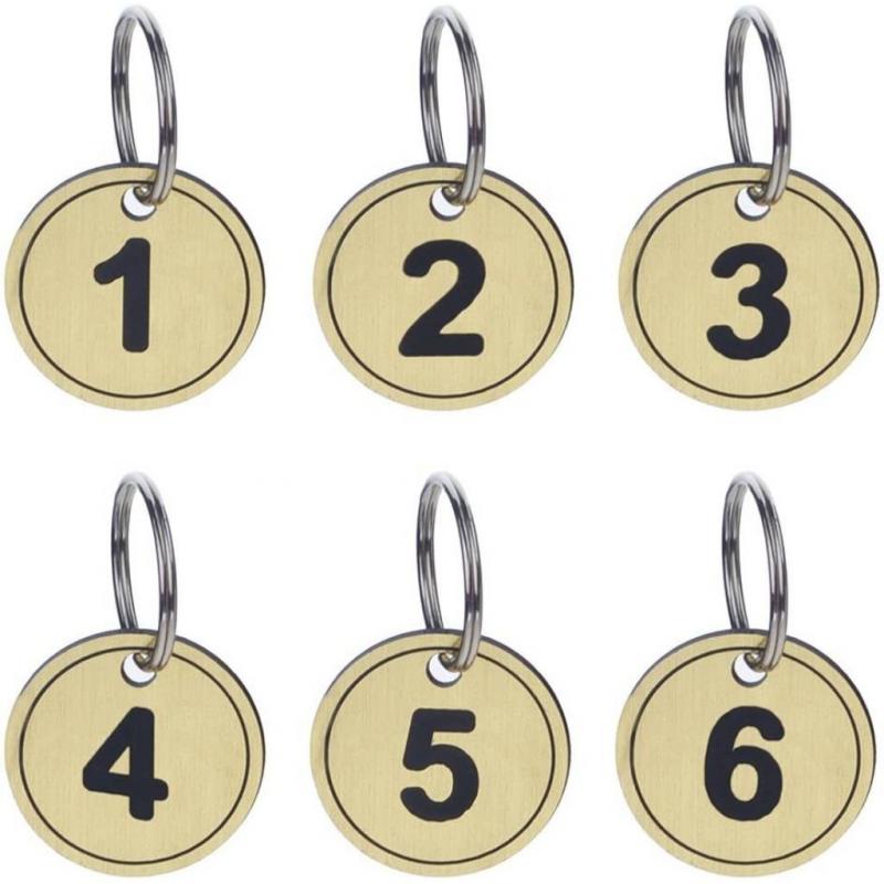 50 Pack ABS Key Tags with Ring, Numbered ID Tags