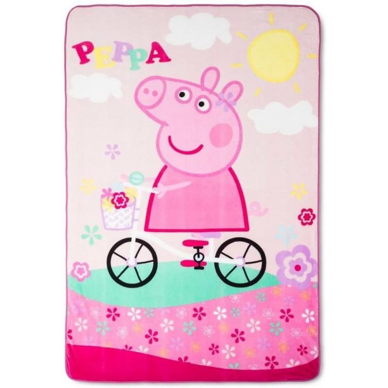 ENTERTAINMENT ONE UK Peppa Pig Blanket, 62 x 90 inches, Peppa Pig Bike Ride Theme