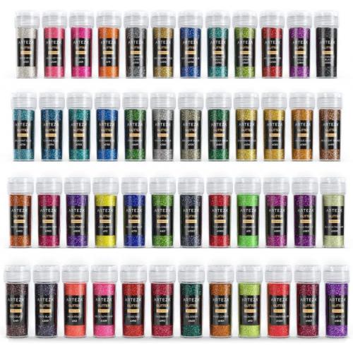 Arteza Fine Glitter, Set of 48 Colors