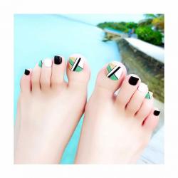 Yckawe Glossy Green Fake Toenails