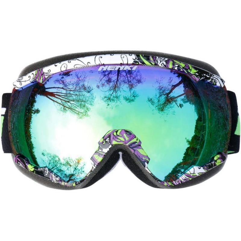 Ski and Snowboard Goggles with Anti-Fog Lenses and 100% UV Protection for Men and Women. One-size-fits-all