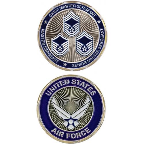 Eagle Crest U.S. Air Force Top 3 Ranks Challenge Coin
